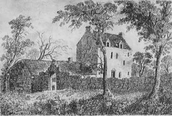 Historic illustration of Bargarran House, from an 1839 book