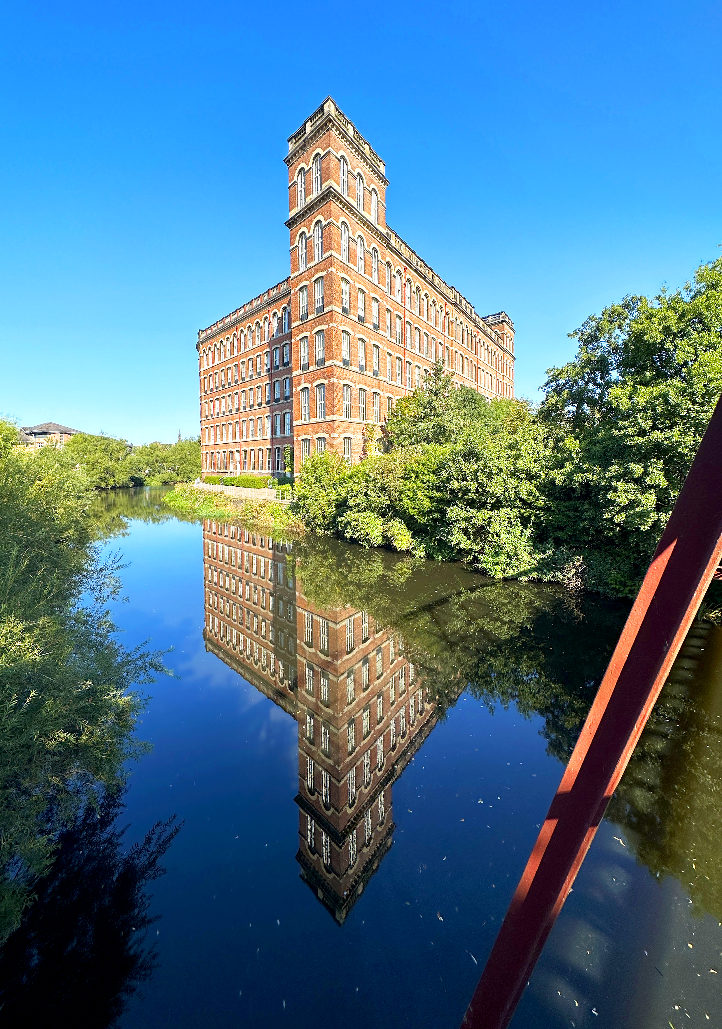 Anchor Mill reflected in the White Cart Water