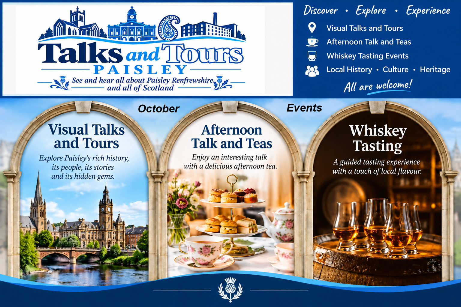 Talks and Tours Paisley. See and hear all about Paisley, Renfrewshire and all of Scotland.